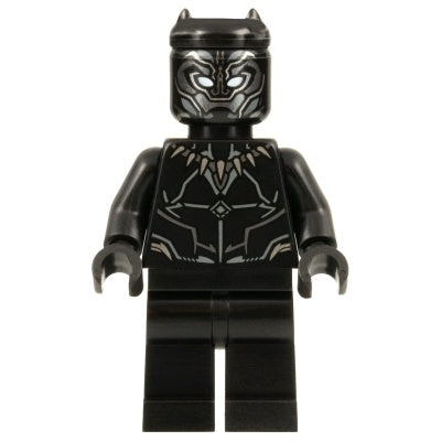 sh0839 Black Panther - Dark Silver and Dark Bluish Gray Armor Contours