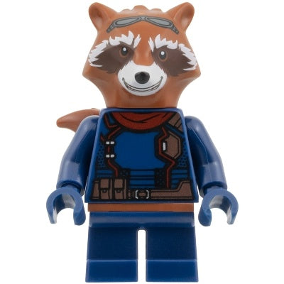 sh1068 Rocket Raccoon - Dark Blue Outfit, Dark Red Scarf, Reddish Brown Head