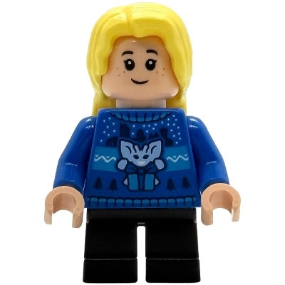 hp594 Luna Lovegood - Blue Holiday Sweater, Black Short Legs