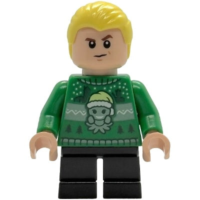 hp591 Draco Malfoy - Green Holiday Sweater, Black Short Legs