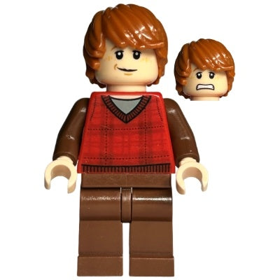 hp123 Ron Weasley - Red Tartan Sweater, Reddish Brown Legs