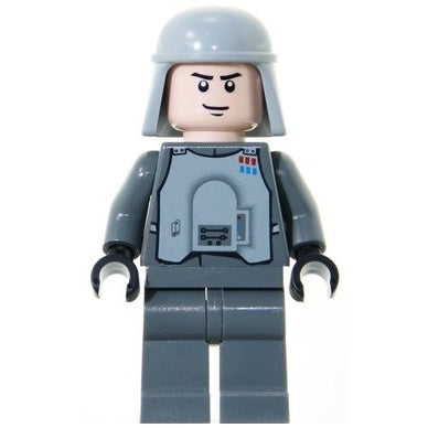 sw0261 Imperial Officer with Battle Armor (Captain/Commandant/Commander) - Dark Bluish Gray Legs, Smirk