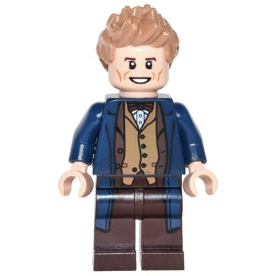 dim034 Newt Scamander - Dark Blue Trench Coat, Dark Tan Vest