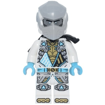 njo0939 Zane - Dragons Rising, Tunic with Shoulder Armor, Head Wrap, Scabbard