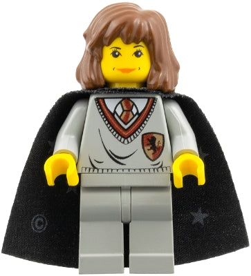 hp002 Hermione Granger - Gryffindor Shield Torso, Light Gray Legs, Black Cape with Stars