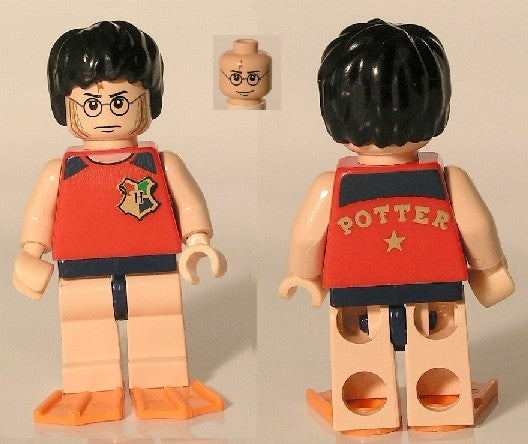 hp066 Harry Potter - Tournament Sleeveless Shirt and Swim Trunks, Flippers