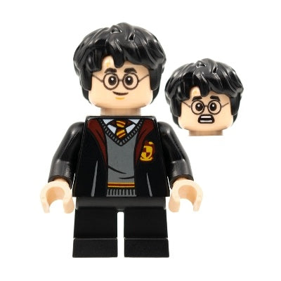 hp314 Harry Potter - Gryffindor Robe Open, Black Short Legs, Grin/Scared Head